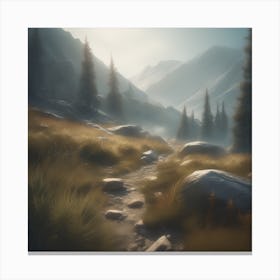 Rocky Path In The Mountains Canvas Print