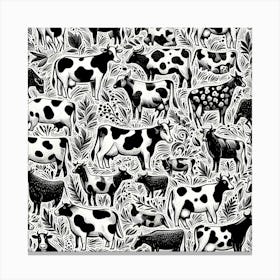 Cows On A Farm 1 Canvas Print