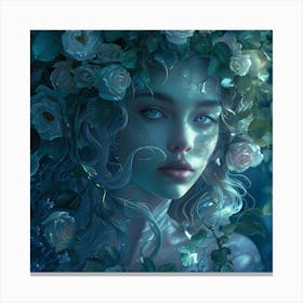 White Rose Girl Canvas Print