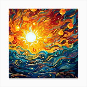 Abstract Of The Sun In The Sea Canvas Print