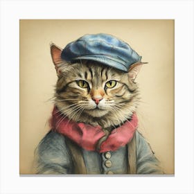 Cat In A Hat 15 Canvas Print