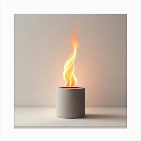 Fire In A Candle Canvas Print