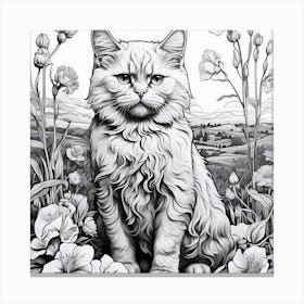 Cat In The Meadow Canvas Print