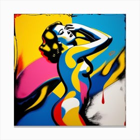 Her in abstract splash Canvas Print
