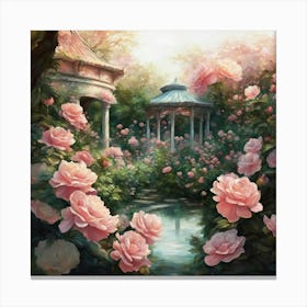 Roses In The Garden Canvas Print