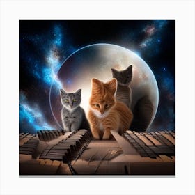 Cats In Space Canvas Print