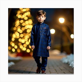 Boy In Blue Kurta 1 Canvas Print