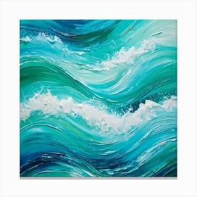 Abstract Turquoise Waves Embracing A Fresh Nautical Texture Gently Lapping Across The Canvas Blend 2 1 Canvas Print