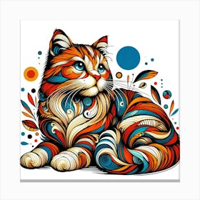 Feline Cat Creative Artwork Illustration 148 Canvas Print