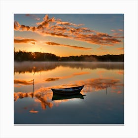 Sunrise At The Lake Canvas Print