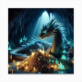 Dragon In The Cave paintings art print 1 Canvas Print