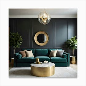 Black And Gold Living Room Canvas Print