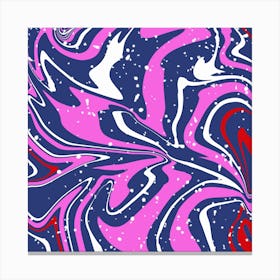 Pink And Blue Marble Pattern Canvas Print