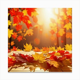 Autumn Leaves Background Canvas Print