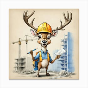 Cartoon Deer Canvas Print