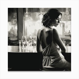 Woman In A Bar Canvas Print