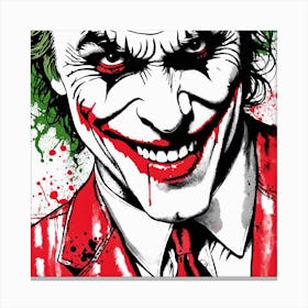 The Joker Portrait Ink Painting (10) Canvas Print