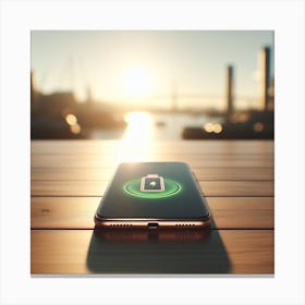 Smartphone Charging At Sunset Canvas Print