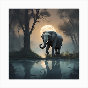 0 I Want A Picture Of An Elephant In The Forest With Esrgan V1 X2plus (1) Canvas Print