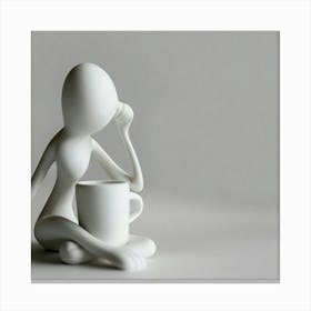 Person With A Cup Of Coffee Canvas Print