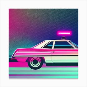 A SYNTHWAWE AI MADE PHOTO OF A CAR Canvas Print