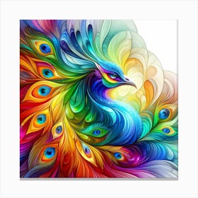 Colorful Peacock Head - Wild Bird Artwork 168 Canvas Print