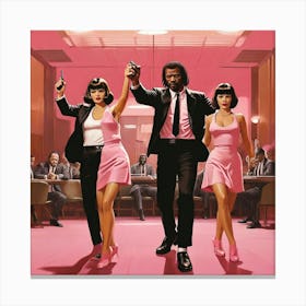 Pulp Fiction Dance Set Pink Art Print 3 Canvas Print