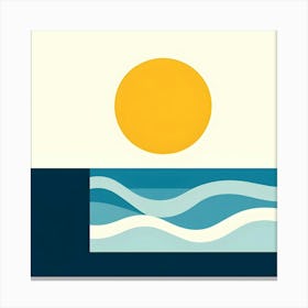 Sun And Waves Canvas Print