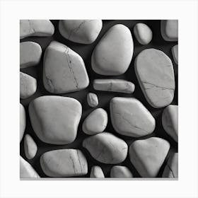 White Marble Pebbles Canvas Print