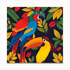 Tropical Parrots 3 Canvas Print