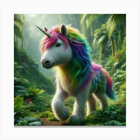 Unicorn In The Jungle Canvas Print