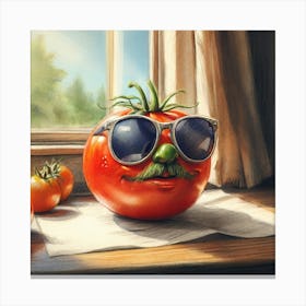 Tomato With Sunglasses 3 Canvas Print