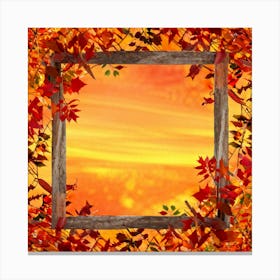 Autumn Themed Frame Embracing The Bright Sunlit Hues Of Fall Foliage Intricately Woven Design Of (1) Canvas Print