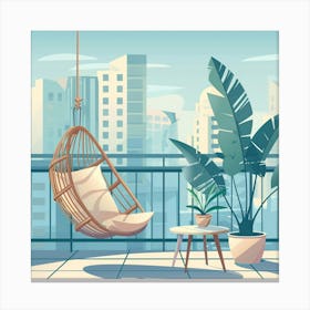 Balcony With Hanging Chair 9 Canvas Print