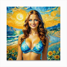 Sunflower Girl Canvas Print