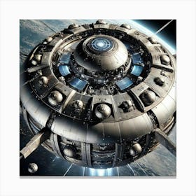 Orbital Defense Platform Design Converted Canvas Print