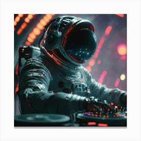 Astronaut Dj 2 Canvas Print