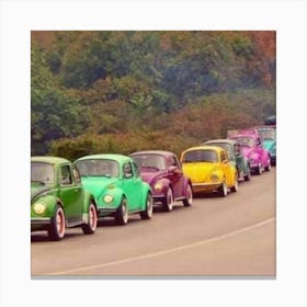 Vw Beetle Parade Canvas Print