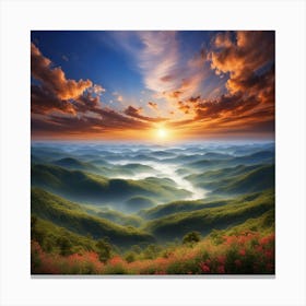 Sunrise Over The Smoky Mountains Canvas Print