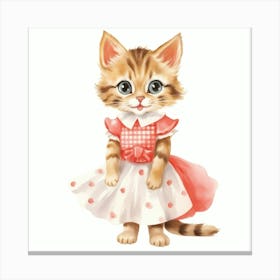 Cute Kitten In A Dress Canvas Print