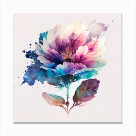Watercolor Flower Abstract 2 Canvas Print