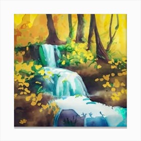 Waterfall In The Forest 2 Canvas Print