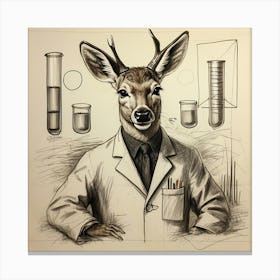 Deer In Lab Coat 9 Canvas Print