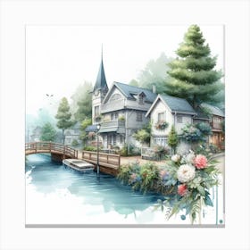 House by the river Canvas Print