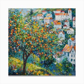 Olive Tree In The Village Canvas Print