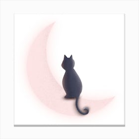 Cat On The Moon Canvas Print