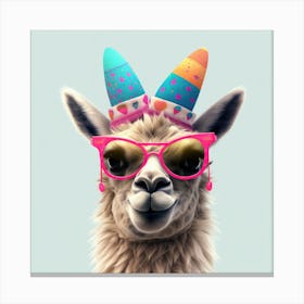 Llama With Sunglasses Canvas Print