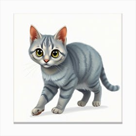 Striped Cat Portrait Canvas Print