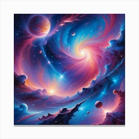 Galaxy Painting Paintings Art Print 2 Canvas Print