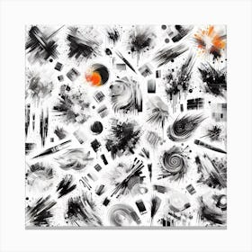 Black And White Splatters Canvas Print